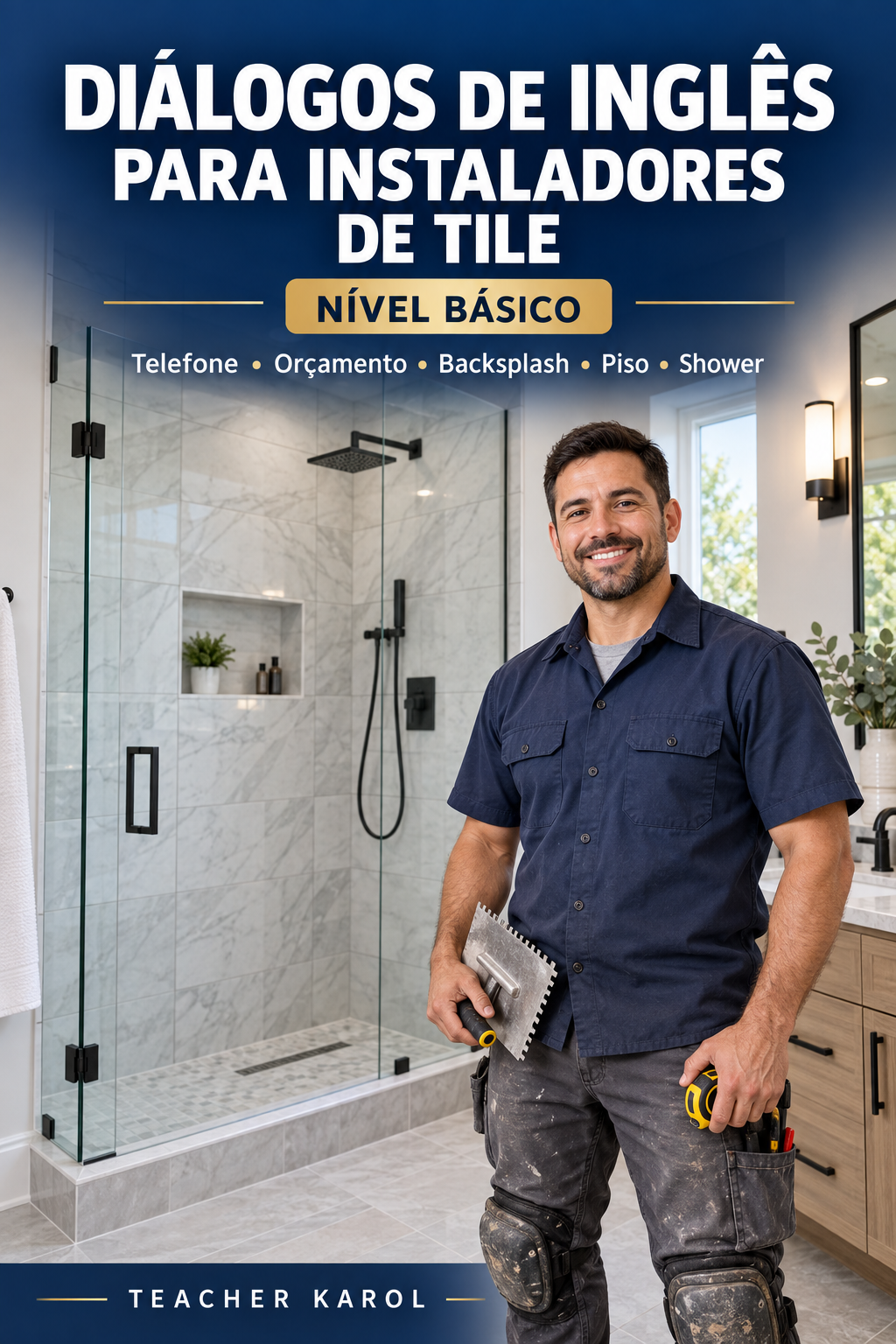Capa do ebook Diálogos de Inglês para Instaladores de Tile — Nível Básico